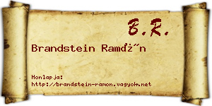 Brandstein Ramón névjegykártya